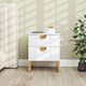 image 8 of HOMCOM Bedside Table with 2 Drawers, Modern Side Table, White White