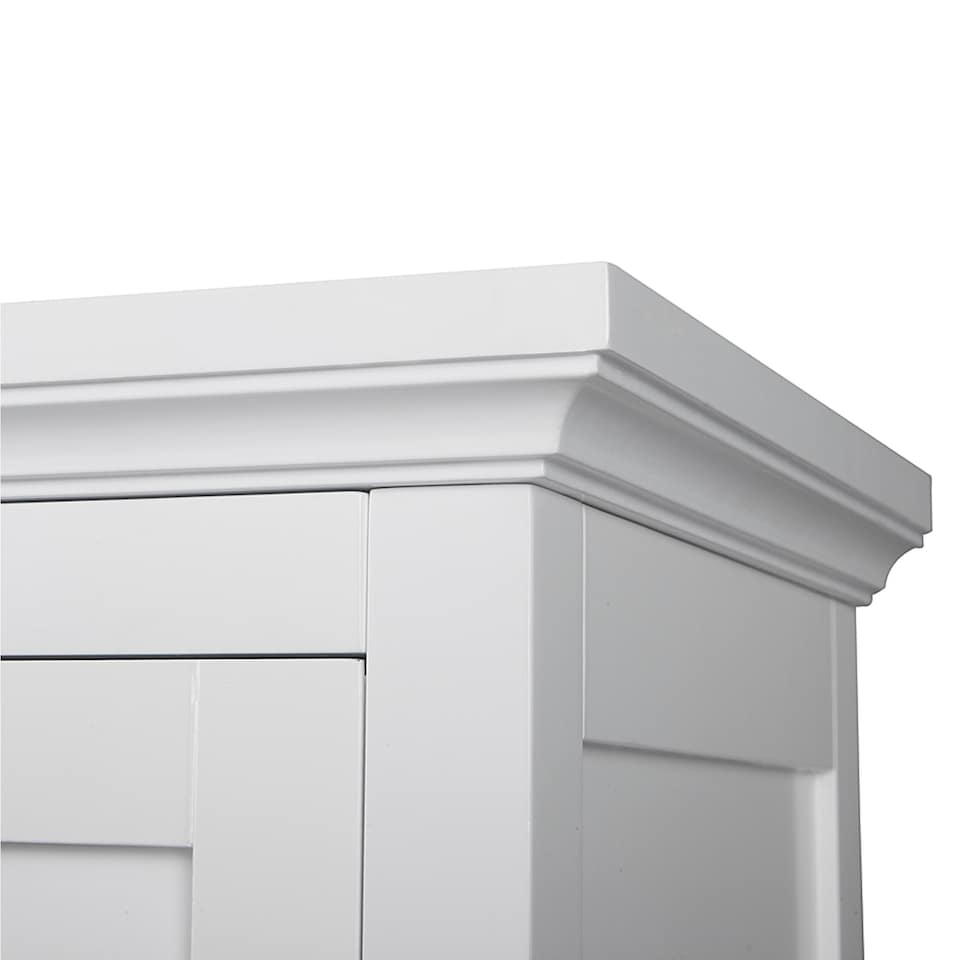 image 1 of Teamson Home Wooden Bathroom Wall Cabinet 2 Doors White