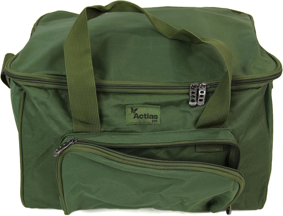 image 1 of Actiaspet Carp & Coarse Fishing Tackle Bag Green Carryall with Padded Shoulder Strap, External Pocket & Rubber Feet, 40cm x 30cm x 26cm