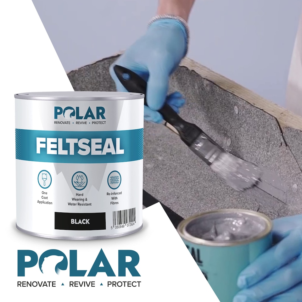 image 1 of Polar FeltSeal Waterproof Roof Sealant Reinforced Fibres | Grey | Grey | 500 ml