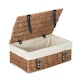 image 5 of 35cm Double Steamed Wicker Picnic Basket with Lining Black | Black | One Size
