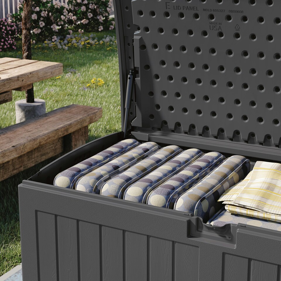 image 1 of Suncast Montana 757L Storage Box - Peppercorn Grey | Grey