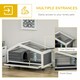 image 4 of PawHut Rabbit Cage with Water Bottle, Wheels, Plastic Slide-Out Tray - Dark Grey