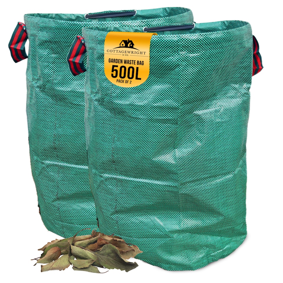 image 1 of Garden Bags Heavy Duty with Handles Reusable Garden Waste Bags for Plant, Grass, Dirt, Leaves Collection - Pack of 2