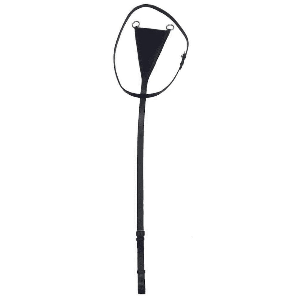 image 1 of Blenheim Leather Horse Bib Martingale - Black - Full
