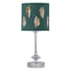 image 1 of Chrome Jewelled Table Lamp with Dark Green Fern Shade | Chrome | Green | Medium | 1