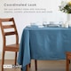 image 7 of Homescapes Airforce Blue Cotton Tablecloth - 137 x 228 cm | Blue