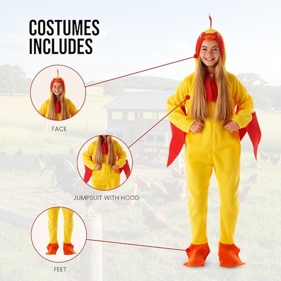 image 1 of Kids Chicken Costume Nativity Halloween Fancy Dress Boys Girls Childrens Outfit(7-9 Years)