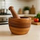 image 1 of Interiors By Premier Acacia Wood Tapered Mortar and Pestle, Durable 13cm Eco-Friendly Spice Grinder for Kitchen