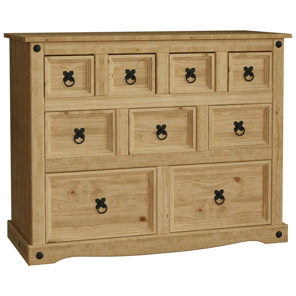 image 1 of Vida Designs Corona 9 Drawer Merchant Chest Sideboard Buffet Cabinet, Solid Pine Wood