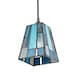 image 4 of Art Denergy savingTiffany Glass Pendant Shade with Pale and Navy Blue Panels | Blue