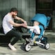 image 2 of HOMCOM 4 in 1 Kids Trike, Stroller with Parent Handle, Blue