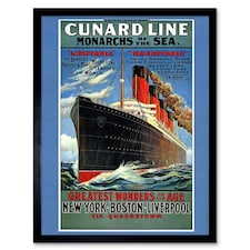 Lusitania Mauretania Cruise Liner Ship Boat Framed Wall Art Print