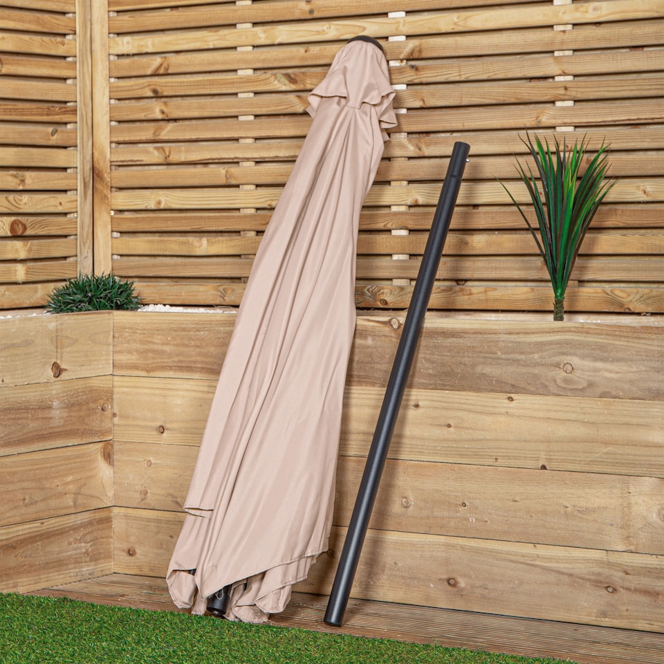 image 1 of Samuel Alexander 2.7m Havana Garden Patio Parasol with Crank Handle in Beige | Cream | Beige