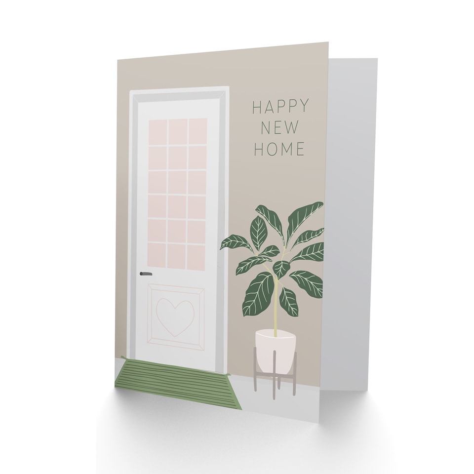 image 1 of Happy New Home Door Heart Housewarming Greetings Card