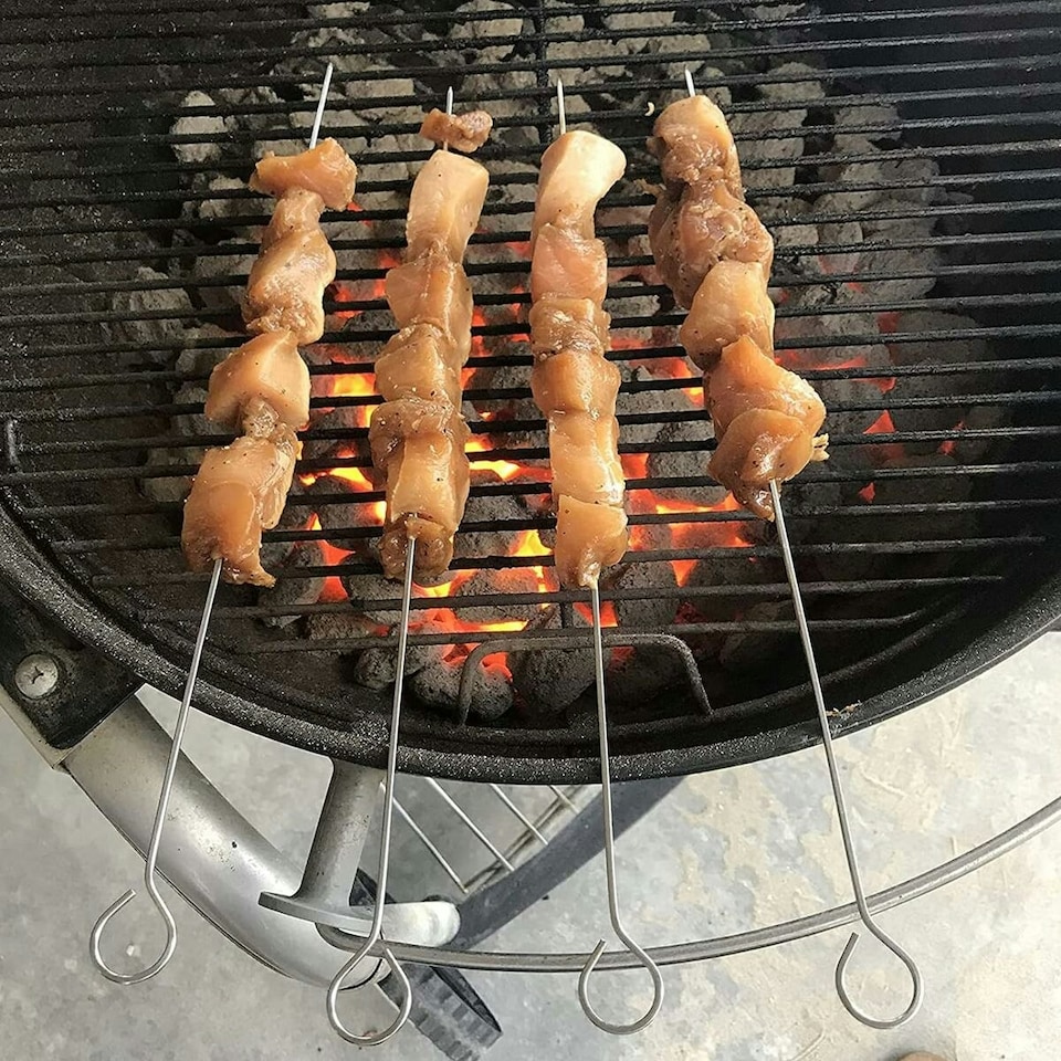 image 1 of Barbecue Skewer Set Algon Metal 35 cm 12 Pieces (24 Units)