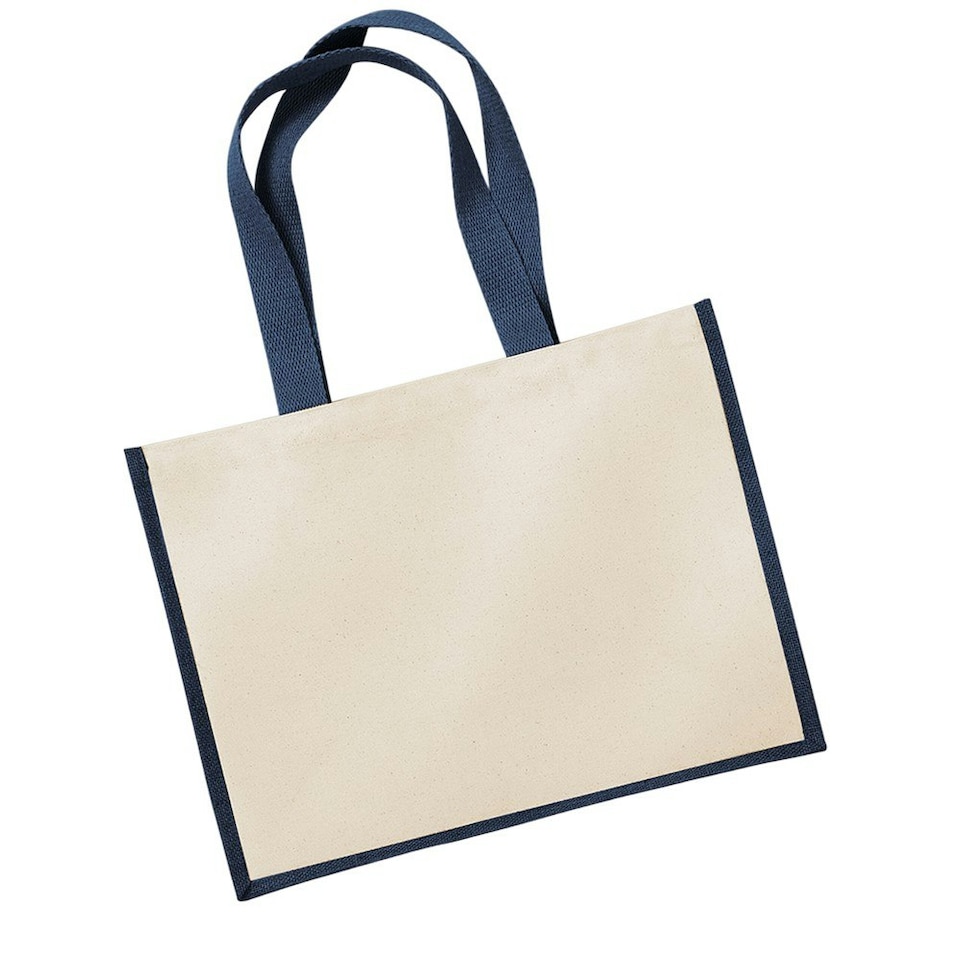 image 1 of Westford Mill Classic Jute Shopper Bag - Navy - One Size