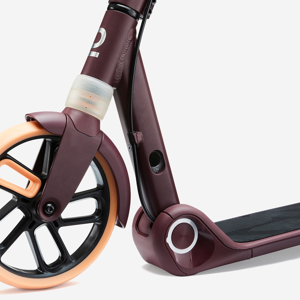 image 1 of Decathlon Kids' Scooter M900 - Burgundy/Orange Accents