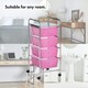 image 4 of VonHaus 4 Drawer Pink Storage Trolley with 360° Wheels