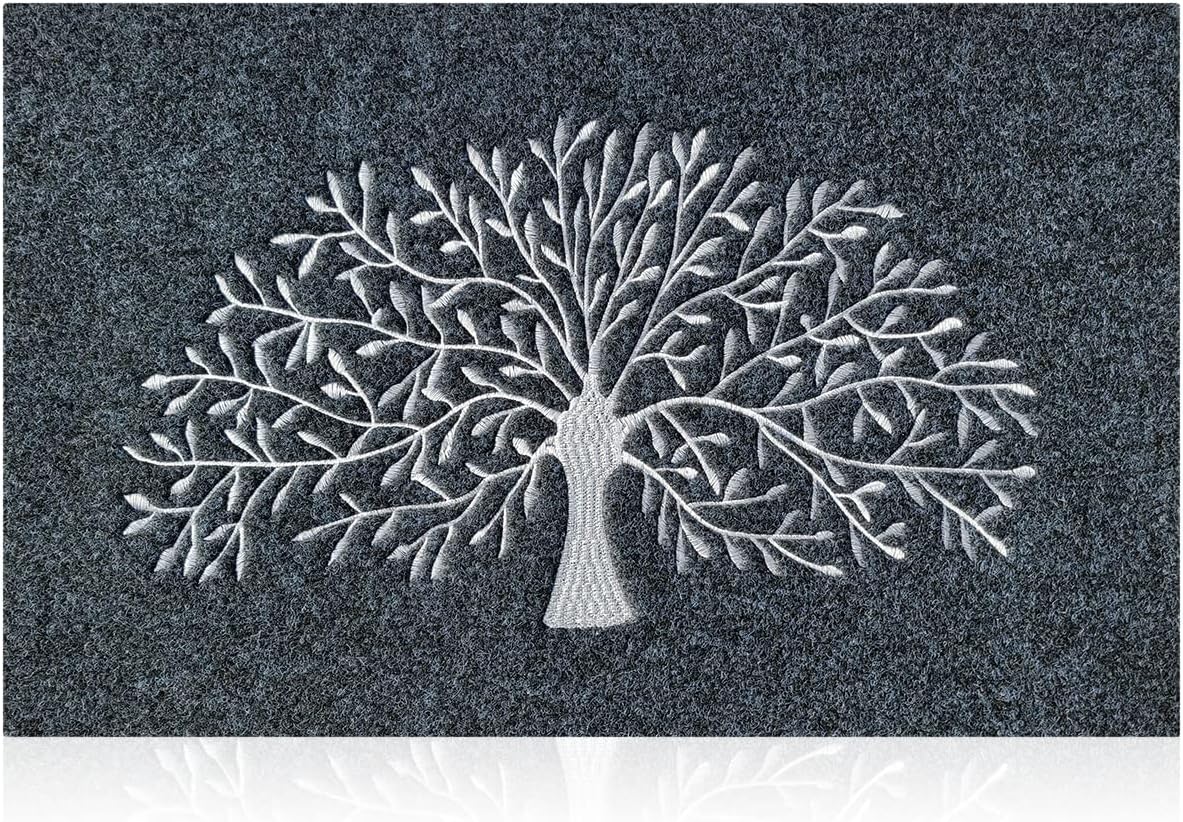 Door Mat, 40 x 60cm Tree of Life Indoor Non-Slip Mat with Rubber Backing, Absorbent Dirt Trapper Floor Mat, Easy to Clean for Entryway, Hallway, Kitch