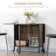 image 5 of HOMCOM Mobile Drop Leaf Dining Table on Wheels with Shelf Light Brown