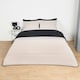 image 1 of OHS Reversible Coverless 10.5 Tog Soft Plush All Year Round Duvet Cover and Pillowcase Bedding Set Multi | Black and Stone | King