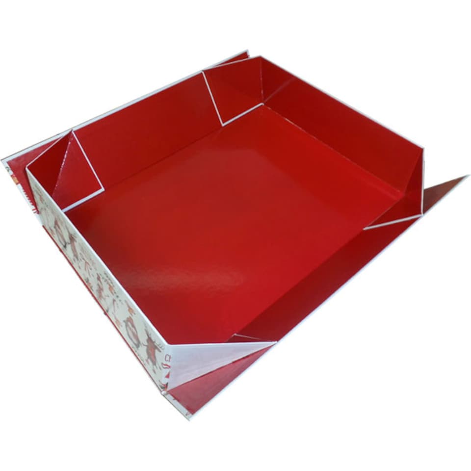 image 1 of Christmas Gift Basket Kit - Santa Snowman Hamper Tray with Red Accessories (35x24x8cm)