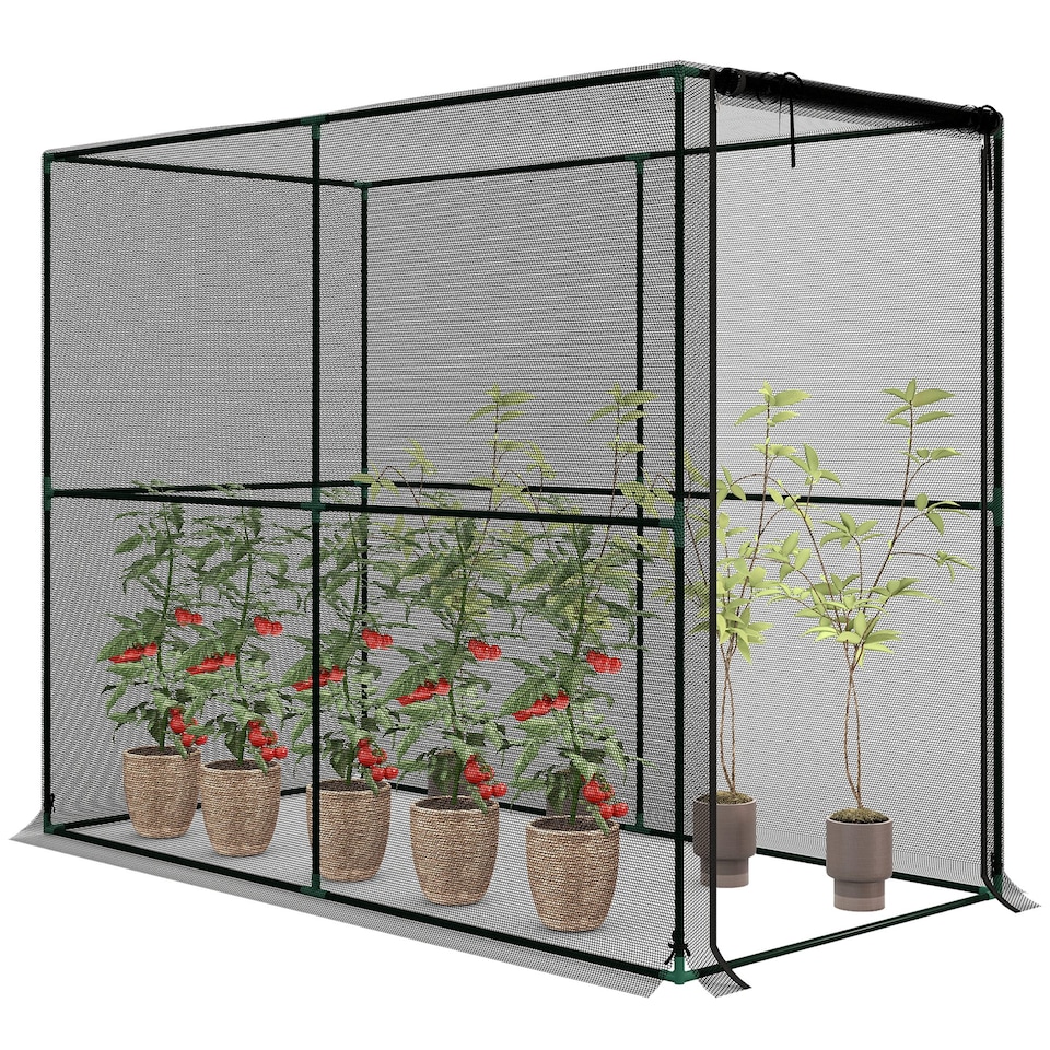 image 1 of Outsunny Fruit Cage Bird Netting, Heavy Duty Plant Protection Tent, Black
