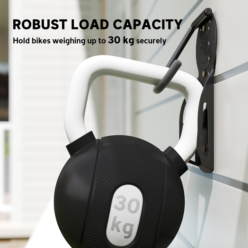 image 1 of SPORTNOW 8 Pack Bike Rack, Wall Mounted Bicycle Hanger Hook, Foldable Garage Bike Wall Rack, Bicycle Storage Holder for Indoor Outdoor Use