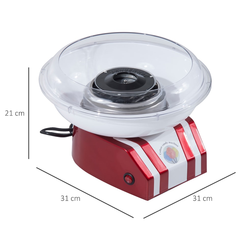 image 1 of HOMCOM Cotton Candy Maker Machine Gadgetry Electric Making Candy Floss Red