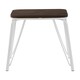image 1 of Interiors by Premier White Metal and Elm Wood Stool, Small Square Stool, Accent Wooden Stool for Home, Office