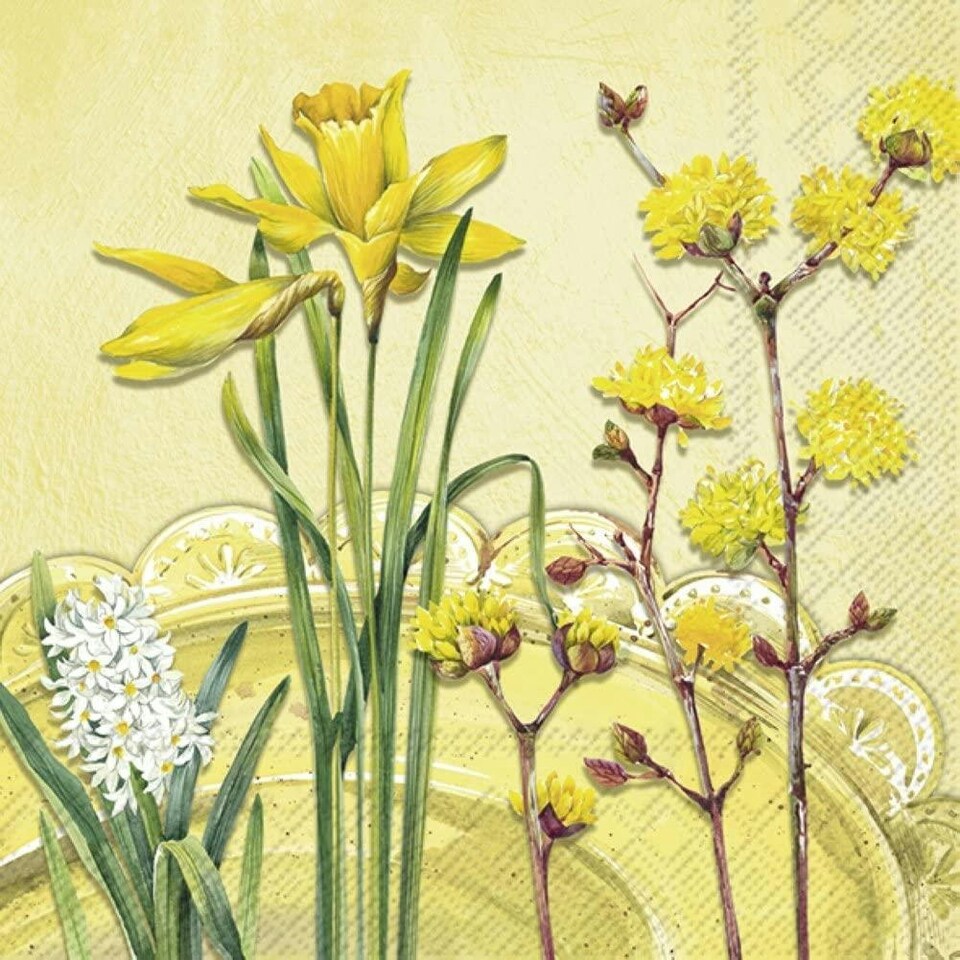 IHR Ideal Home Range Lunch Napkins - NANCY yellow Multi