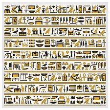 Ancient egyptian hieroglyphs (Picture Frame) White | S
