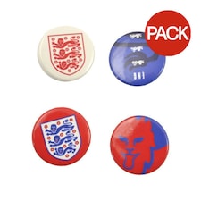 England FA Badge (Pack of 4) - Blue/White/Red - One Size