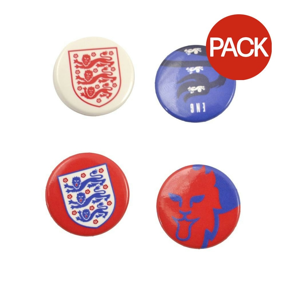 image 1 of England FA Badge (Pack of 4) - Blue/White/Red - One Size