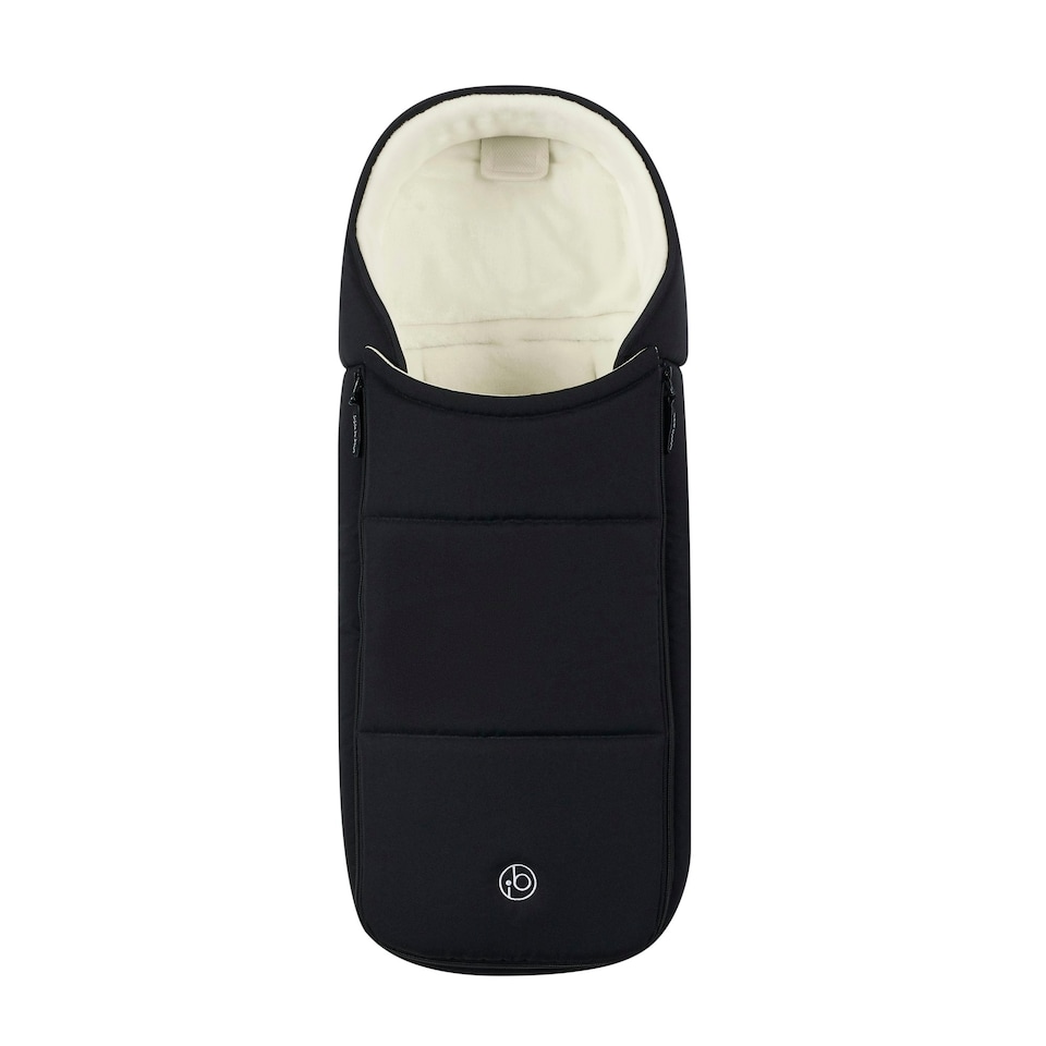 image 1 of Newborn Cocoon 2-in-1 Carrycot & Footmuff, Birth-6 Months, Universal Fit, Faux Fur Lining, Shower-resistant, Removable Head Support (Black)