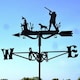 image 2 of Mini Man with Shotgun Weathervane - Steel - L38 x W38 x H46 cm - Black