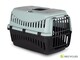 image 2 of Dog Cat Puppy Pet Carrier Portable Box Transporter Cage with Handle | Black | Light Grey