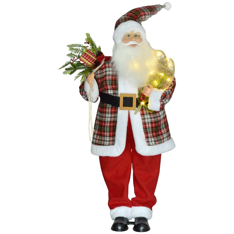 image 1 of HOMCOM 133cm Tall Animated Santa Claus, Sound Activated Christmas Decoration with Light Up Ornament, Laughing Effect and Festive Music for Party