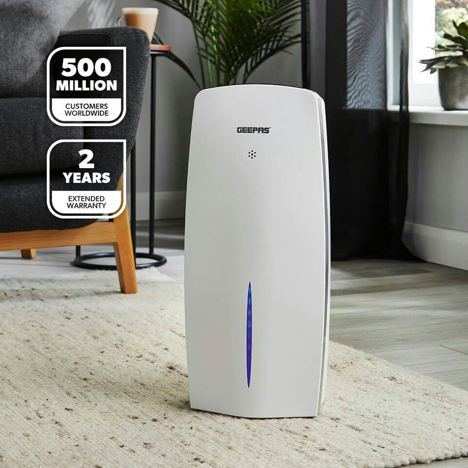 image 1 of GEEPAS 2-in-1 Digital Air Purifier & Humidifier | White
