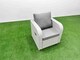 image 4 of Fimous Rattan Sofa Outdoor Furniture with Dining Table,2 Side Tables,Love Sofa,2 Small Stools Patio Furniture Light Grey 7 Seater
