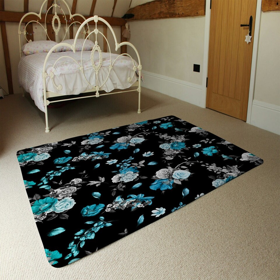 image 1 of Blue Roses (Rug) Blue | XL: 160x230cm