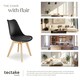image 7 of Dining Chairs Frederikke - padded, ergonomic shape, wooden legs - Set of 6 Black