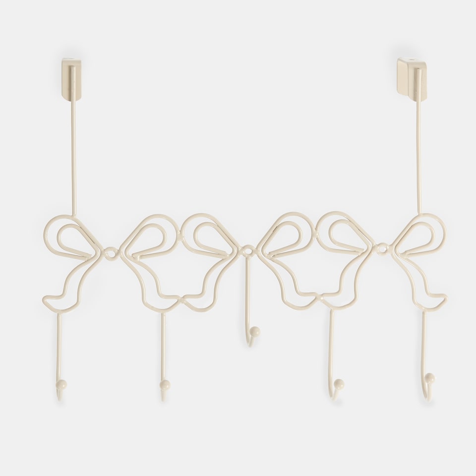 image 1 of OHS Bows Over the Door Hook Hanger 5 Hooks Coats Towel Rack