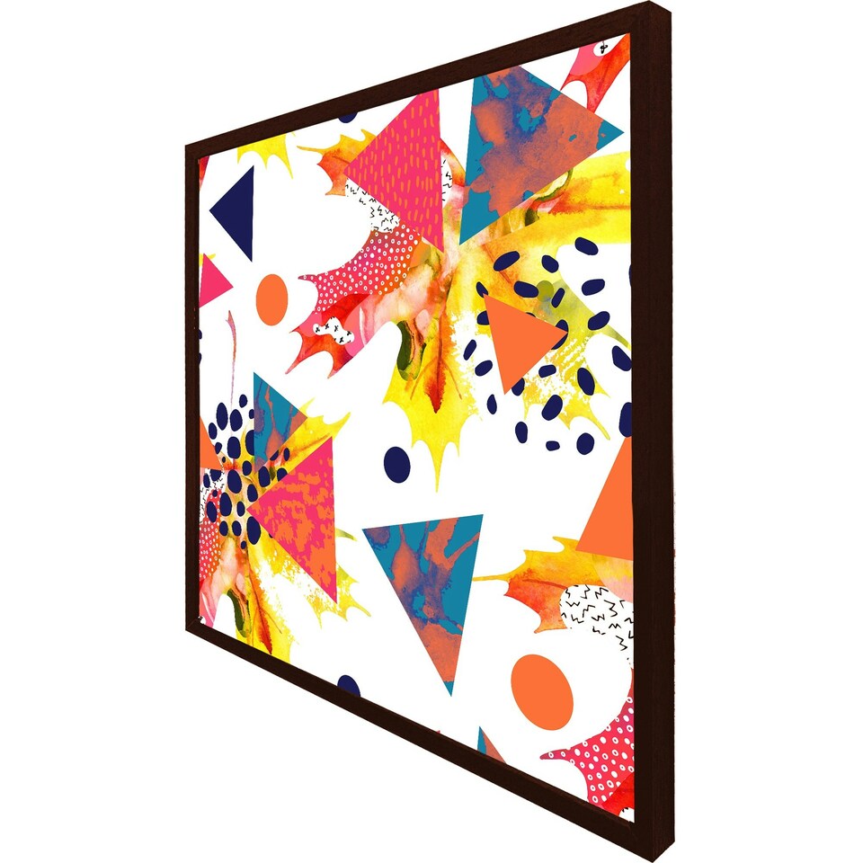 image 1 of Maple leaves & geometric patterns (Picutre Frame) Grey | S