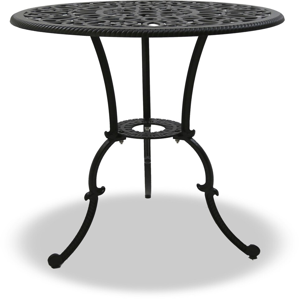 image 1 of Centurion Supports BANGUI Black Garden and Patio Table and 2 Chairs Cast Aluminium Bistro Set