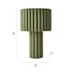 image 7 of ValueLights Lenny Moss Green Drum Lamp Shade Colour Drench Ribbed Full Fabric Table Lamp | Green