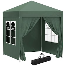 Outsunny 2mx2m Pop Up Gazebo Party Tent Canopy Marquee with Storage Bag Green