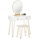 image 1 of HOMCOM Dressing Table Set With LED Mirror & Stool 2 Drawers Makeup Desk