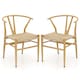 image 10 of COSTWAY Dining Chair Set of 2 Modern Weave Armchairs | Black